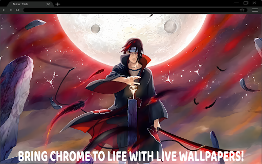 Itachi Uchiha Moonlight Crow Live Wallpaper  from Chrome web store to be run with OffiDocs Chromium online