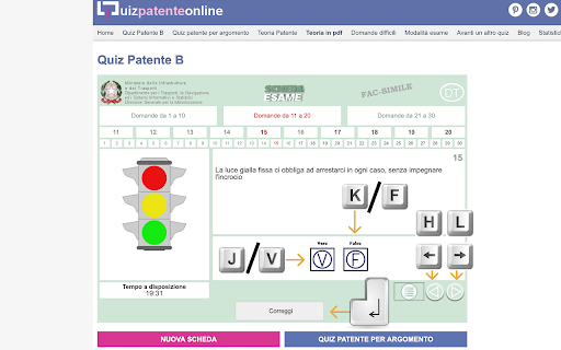 Italian License Quiz Shortcuts  from Chrome web store to be run with OffiDocs Chromium online