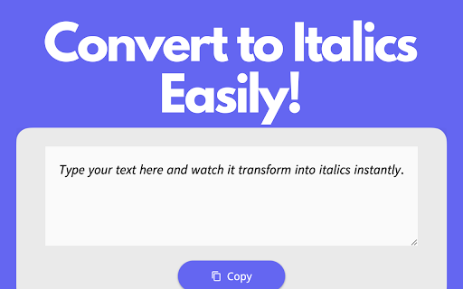 Italics Generator  from Chrome web store to be run with OffiDocs Chromium online