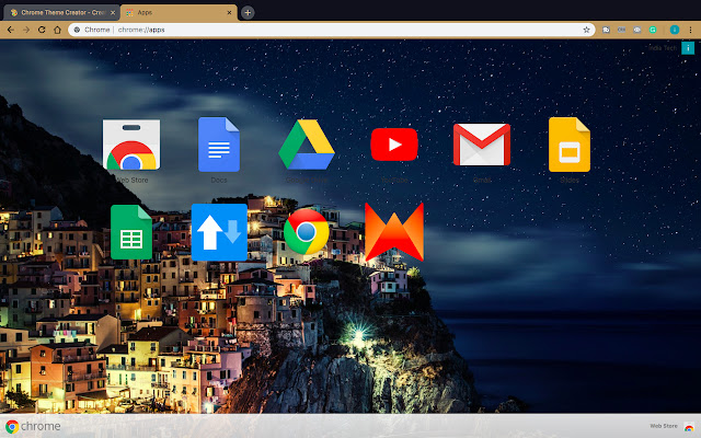 Le thème Italy Night HD de la boutique en ligne Chrome sera exécuté avec OffiDocs Chromium en ligne