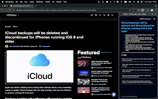 ITLIDR Its Too Long, I Dont Read  from Chrome web store to be run with OffiDocs Chromium online