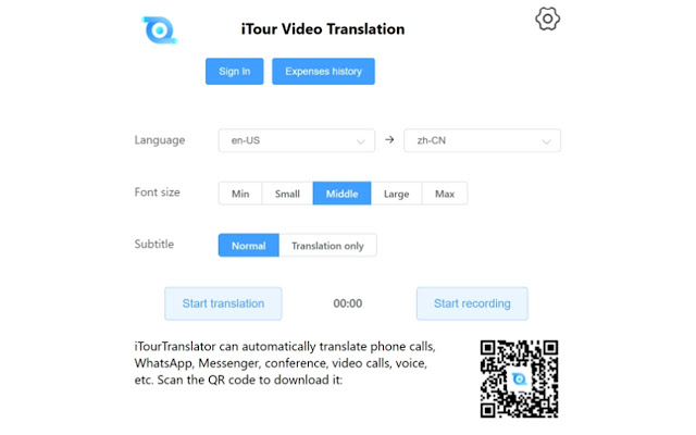 iTour Video Translation  from Chrome web store to be run with OffiDocs Chromium online