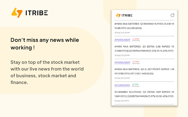 iTribe: Live Stock Market News  from Chrome web store to be run with OffiDocs Chromium online