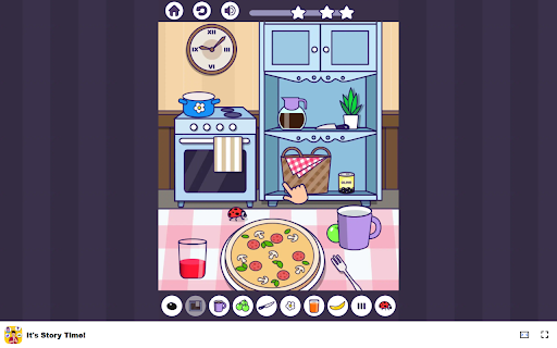 Its Story Time Solve puzzles by thinking outside the box!  from Chrome web store to be run with OffiDocs Chromium online
