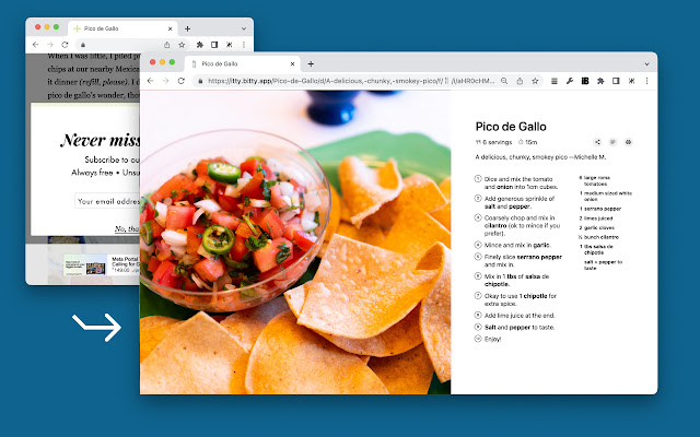 itty.bitty  from Chrome web store to be run with OffiDocs Chromium online