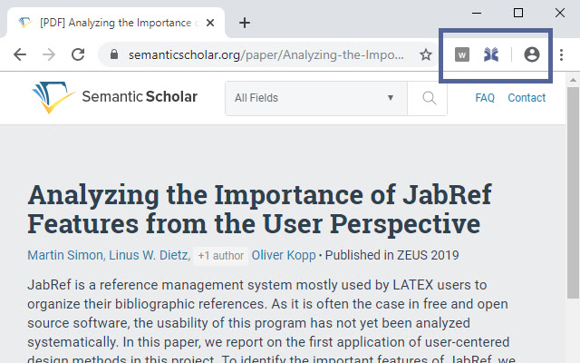 OffiDocs Chromium 온라인과 함께 실행되는 Chrome 웹 스토어의 JabRef 브라우저 확장