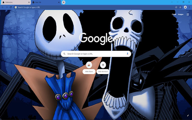 Jack Skellington and Brook  from Chrome web store to be run with OffiDocs Chromium online