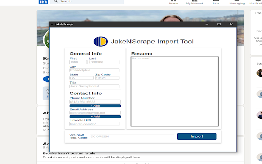JakeNScrape  from Chrome web store to be run with OffiDocs Chromium online