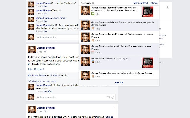 James Franco Extension  from Chrome web store to be run with OffiDocs Chromium online