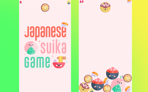 Japanese suika game : cute  from Chrome web store to be run with OffiDocs Chromium online
