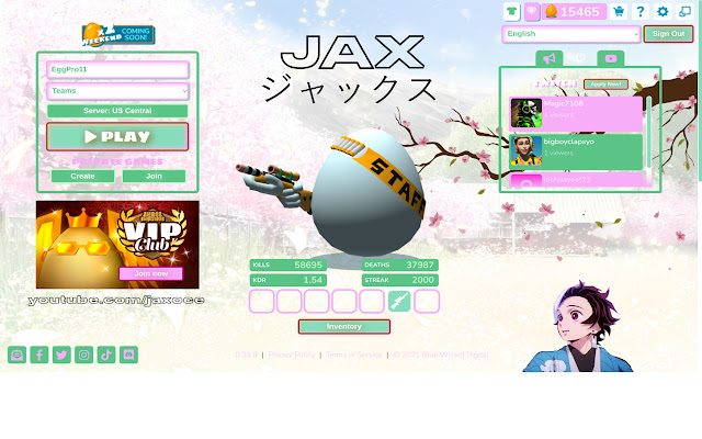 Jax Anime | Shell Shockers Theme  from Chrome web store to be run with OffiDocs Chromium online