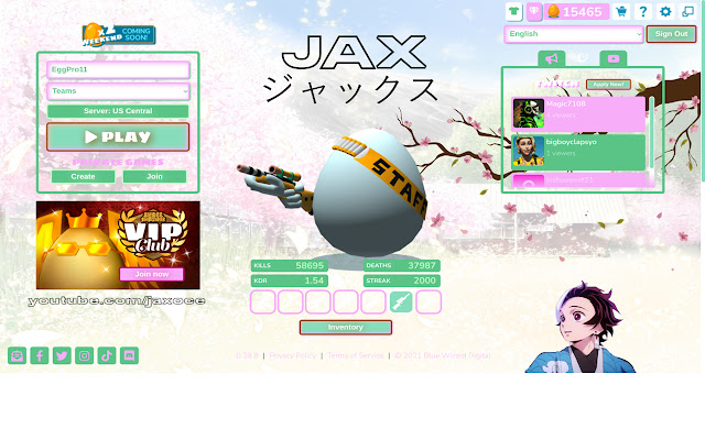 Jax-Anime | Shell Shockers Theme aus dem Chrome Web Store zur Ausführung mit OffiDocs Chromium online