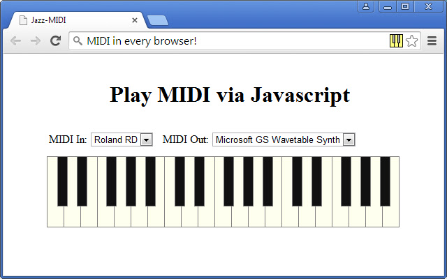 Jazz MIDI  from Chrome web store to be run with OffiDocs Chromium online