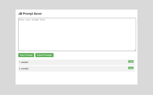 JB Prompt Saver Test  from Chrome web store to be run with OffiDocs Chromium online