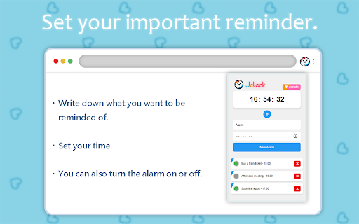 Jclock  from Chrome web store to be run with OffiDocs Chromium online