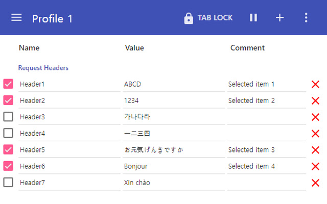 JDev.HeaderEditor  from Chrome web store to be run with OffiDocs Chromium online