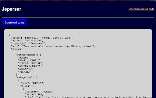 jeparser  from Chrome web store to be run with OffiDocs Chromium online