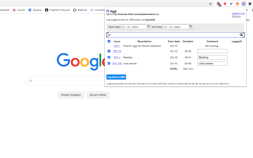 Jiggl (Jira  Toggl Tools)  from Chrome web store to be run with OffiDocs Chromium online