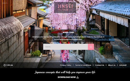 Jinsei Tab  from Chrome web store to be run with OffiDocs Chromium online