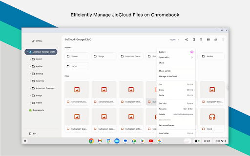 JioCloud Your Cloud Storage  from Chrome web store to be run with OffiDocs Chromium online