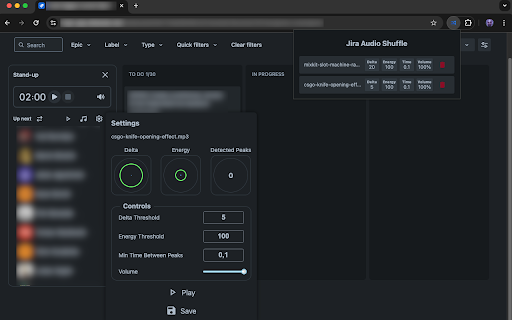 Jira Audio Shuffle  from Chrome web store to be run with OffiDocs Chromium online