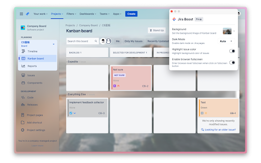 Jira Boost  from Chrome web store to be run with OffiDocs Chromium online