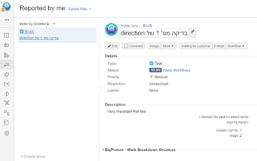 Jira Cloud RTL  from Chrome web store to be run with OffiDocs Chromium online