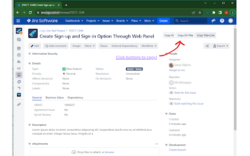 Jira Copier: Copy issue details from Jira to your clipboard with one click.  from Chrome web store to be run with OffiDocs Chromium online