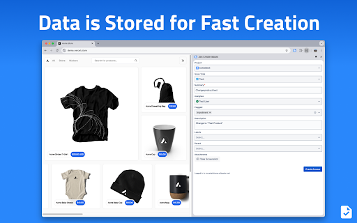 Jira Create Issues  from Chrome web store to be run with OffiDocs Chromium online