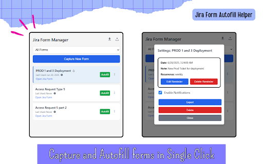 Jira Form Autofill Helper  from Chrome web store to be run with OffiDocs Chromium online