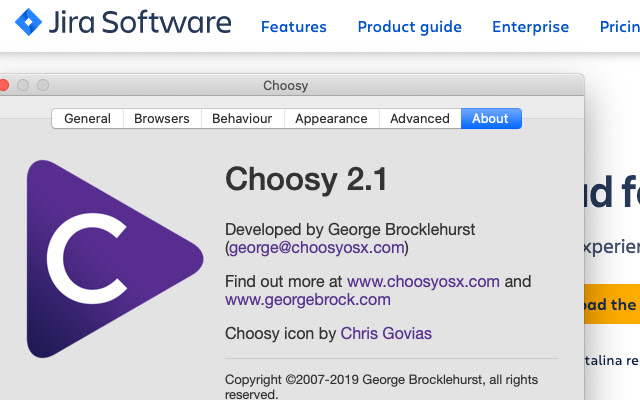 JIRA Open links with Choosy  from Chrome web store to be run with OffiDocs Chromium online
