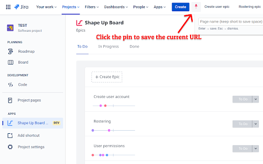Jira Pins: quick access to Jira pages  from Chrome web store to be run with OffiDocs Chromium online
