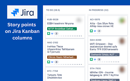Jira Story Points in Kanban Swimlanes  from Chrome web store to be run with OffiDocs Chromium online