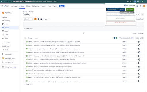 Jira Ticket Rank PPS  from Chrome web store to be run with OffiDocs Chromium online