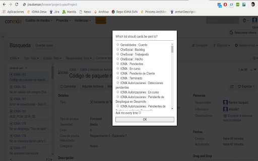 Jira to Trello  from Chrome web store to be run with OffiDocs Chromium online