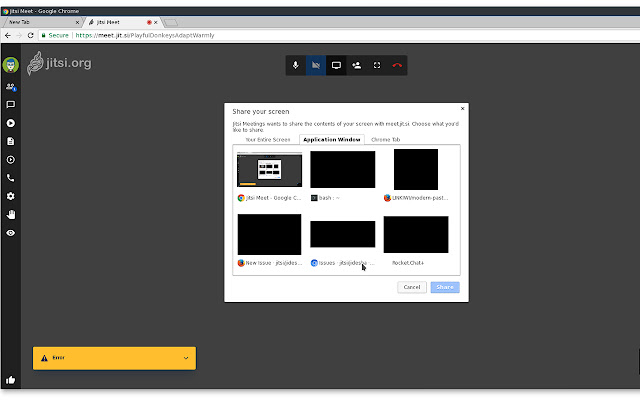 Jitsi Desktop Streamer for Flick2Know  from Chrome web store to be run with OffiDocs Chromium online