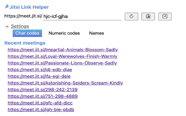 Jitsi Link Helper  from Chrome web store to be run with OffiDocs Chromium online