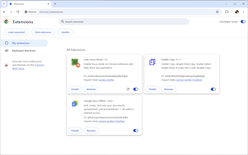 Joao Focus Mode  from Chrome web store to be run with OffiDocs Chromium online