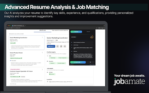 Jobamate Cover Letter Generator  from Chrome web store to be run with OffiDocs Chromium online