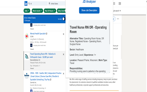 Job Analyzer Gemini  from Chrome web store to be run with OffiDocs Chromium online