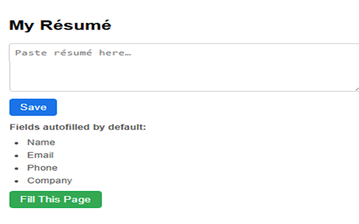 Job Application Autofill  from Chrome web store to be run with OffiDocs Chromium online