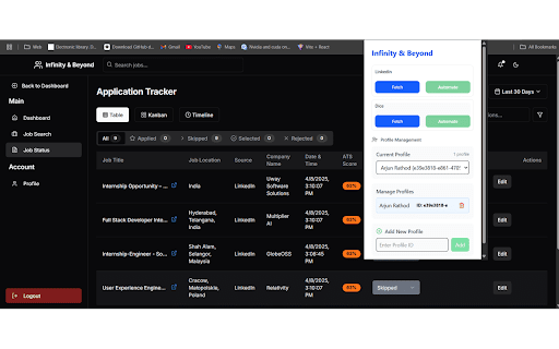 Job Application Automator  from Chrome web store to be run with OffiDocs Chromium online
