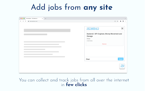 Job Application Tracker by Remotedom  from Chrome web store to be run with OffiDocs Chromium online