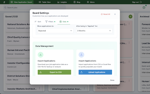 Job Application Tracking  from Chrome web store to be run with OffiDocs Chromium online