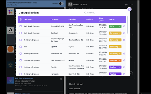 Jobbin  from Chrome web store to be run with OffiDocs Chromium online