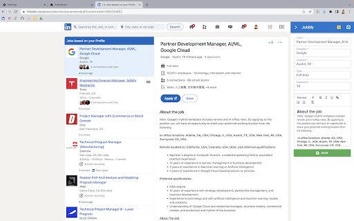 Jobbly  from Chrome web store to be run with OffiDocs Chromium online
