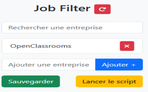 Job Filter  from Chrome web store to be run with OffiDocs Chromium online