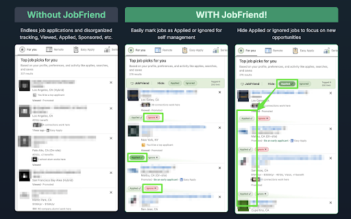 JobFriend LinkedIn Job Enhancer  from Chrome web store to be run with OffiDocs Chromium online