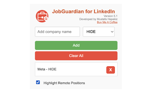 JobGuardian for LinkedIn  from Chrome web store to be run with OffiDocs Chromium online