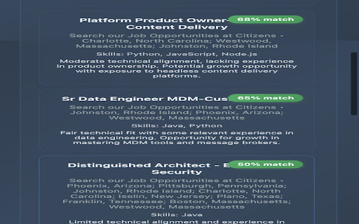 JobMatch AI Resume Matcher  from Chrome web store to be run with OffiDocs Chromium online